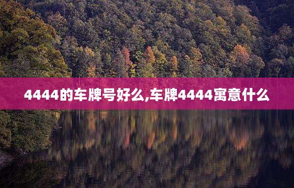 4444的车牌号好么,车牌4444寓意什么