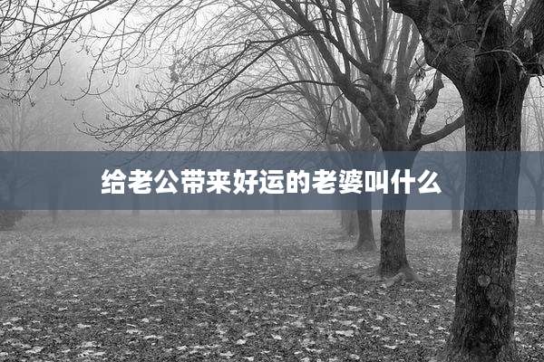 给老公带来好运的老婆叫什么