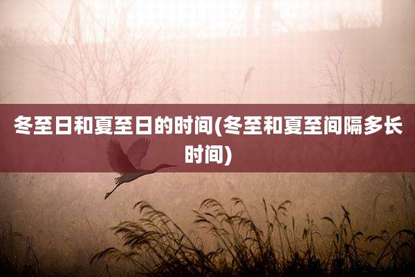 冬至日和夏至日的时间(冬至和夏至间隔多长时间)