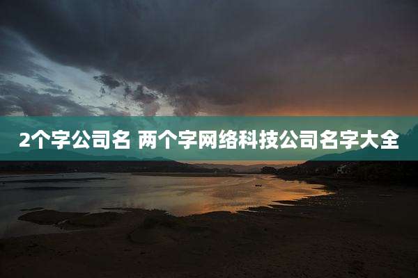 2个字公司名 两个字网络科技公司名字大全