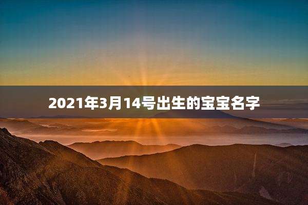 2021年3月14号出生的宝宝名字