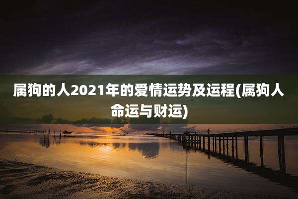 属狗的人2021年的爱情运势及运程(属狗人命运与财运)