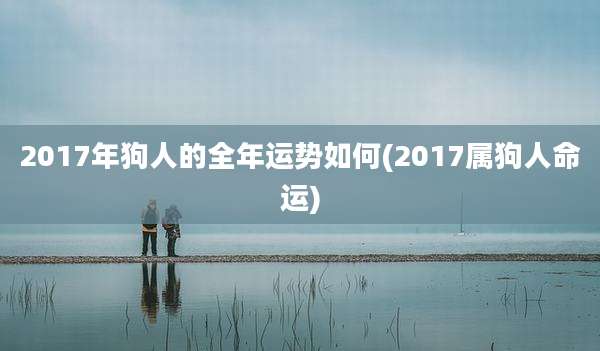 2017年狗人的全年运势如何(2017属狗人命运)