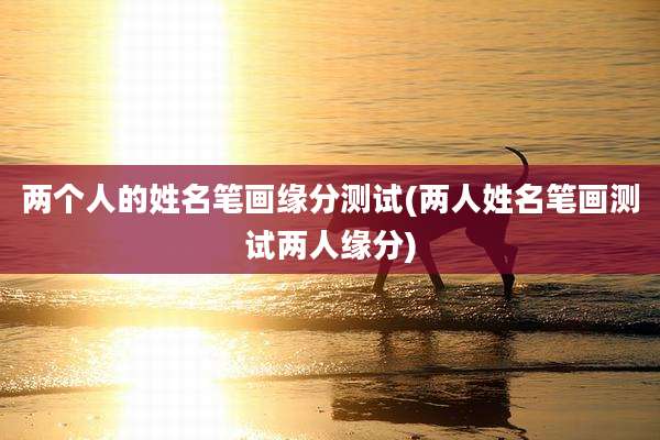 两个人的姓名笔画缘分测试(两人姓名笔画测试两人缘分)