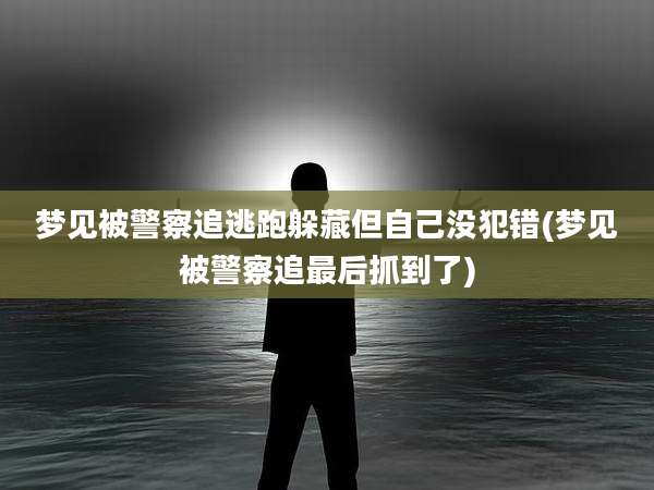 梦见被警察追逃跑躲藏但自己没犯错(梦见被警察追最后抓到了)