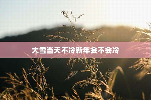 大雪当天不冷新年会不会冷