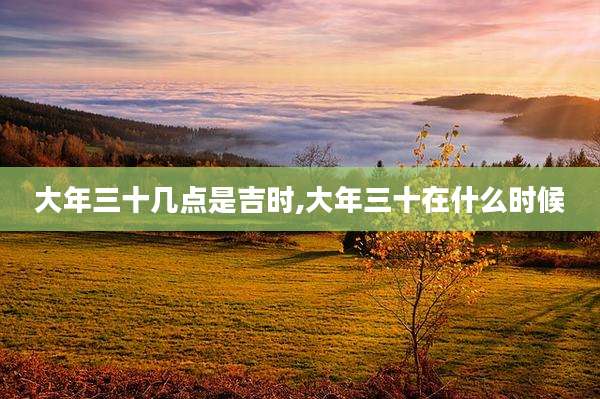 大年三十几点是吉时,大年三十在什么时候