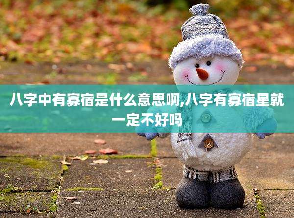 八字中有寡宿是什么意思啊,八字有寡宿星就一定不好吗
