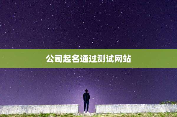 公司起名通过测试网站