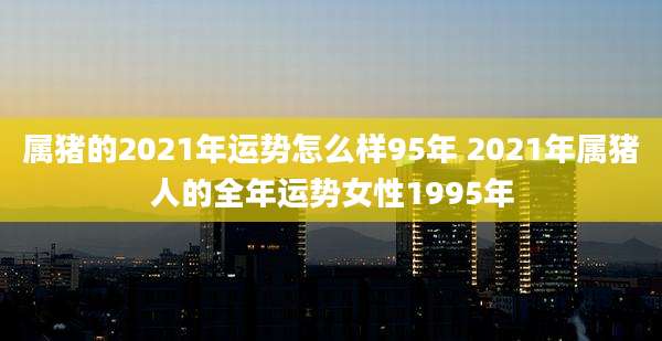 属猪的2021年运势怎么样95年 2021年属猪人的全年运势女性1995年