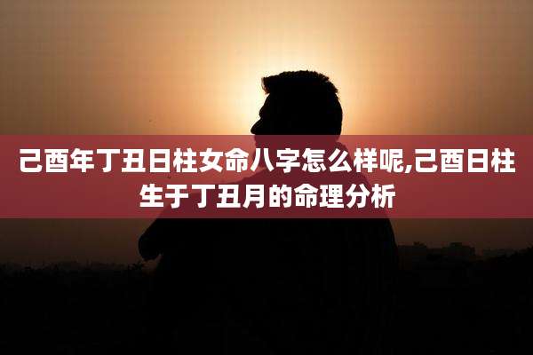 己酉年丁丑日柱女命八字怎么样呢,己酉日柱生于丁丑月的命理分析