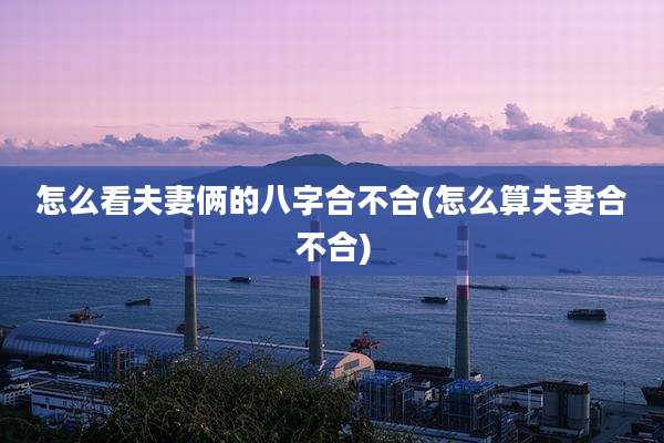 怎么看夫妻俩的八字合不合(怎么算夫妻合不合)
