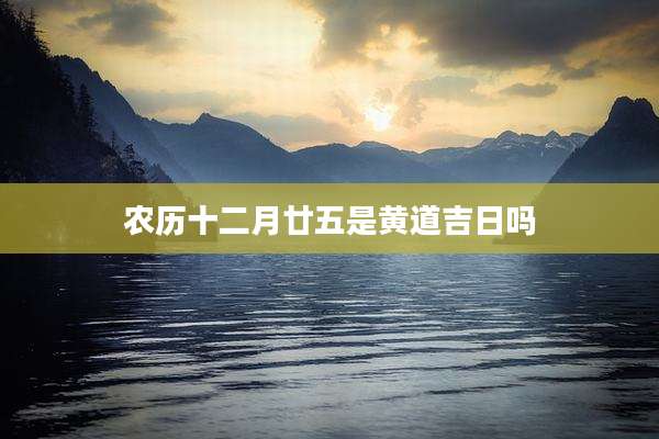 农历十二月廿五是黄道吉日吗