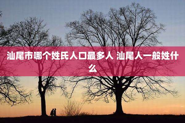 汕尾市哪个姓氏人口最多人 汕尾人一般姓什么