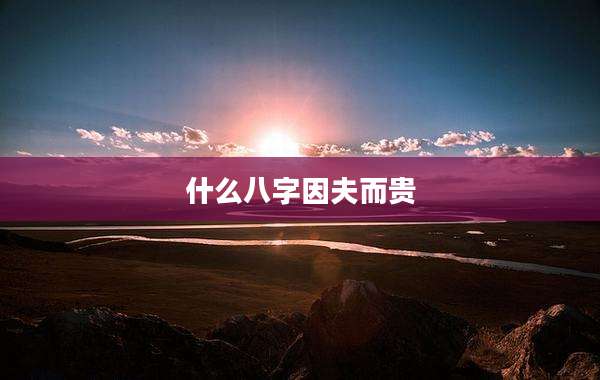 什么八字因夫而贵