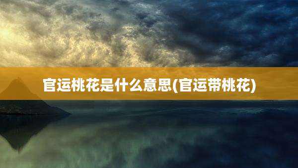 官运桃花是什么意思(官运带桃花)