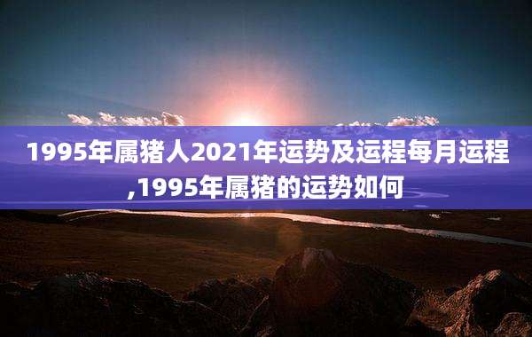 1995年属猪人2021年运势及运程每月运程,1995年属猪的运势如何