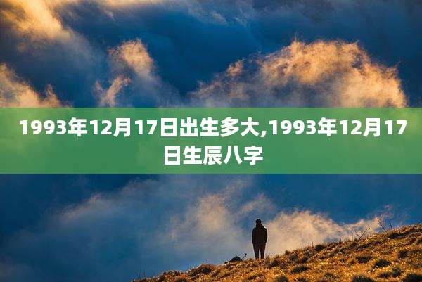 1993年12月17日出生多大,1993年12月17日生辰八字