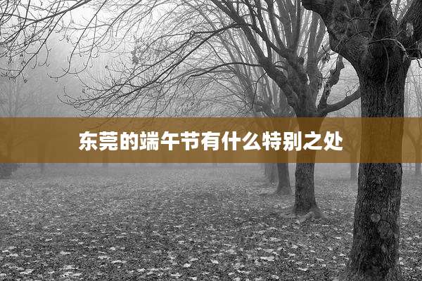 东莞的端午节有什么特别之处