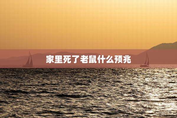 家里死了老鼠什么预兆