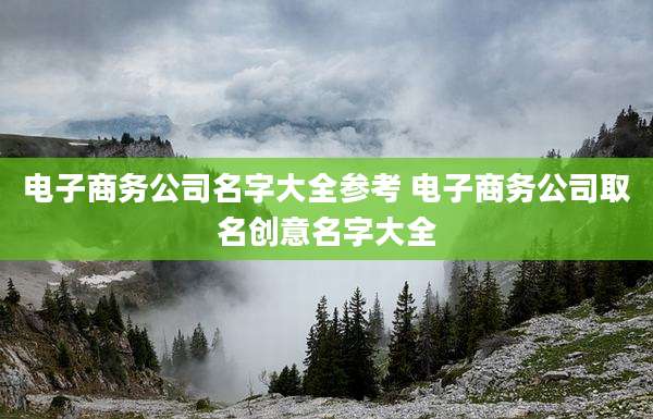 电子商务公司名字大全参考 电子商务公司取名创意名字大全