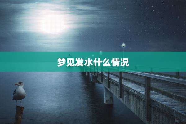 梦见发水什么情况