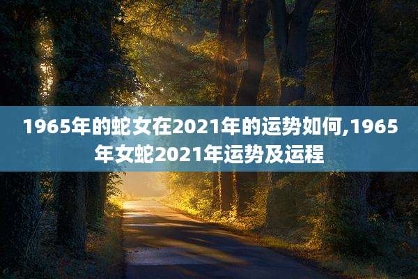 1965年的蛇女在2021年的运势如何,1965年女蛇2021年运势及运程