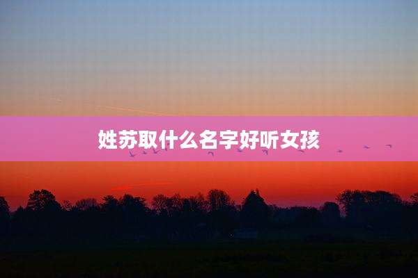 姓苏取什么名字好听女孩