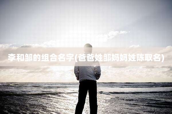 李和邹的组合名字(爸爸姓邹妈妈姓陈取名)