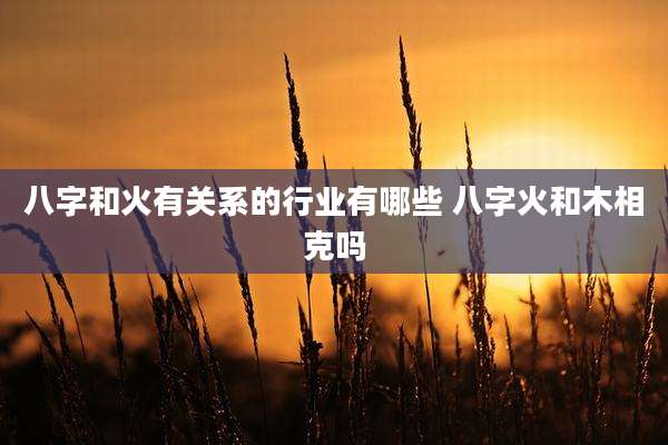 八字和火有关系的行业有哪些 八字火和木相克吗