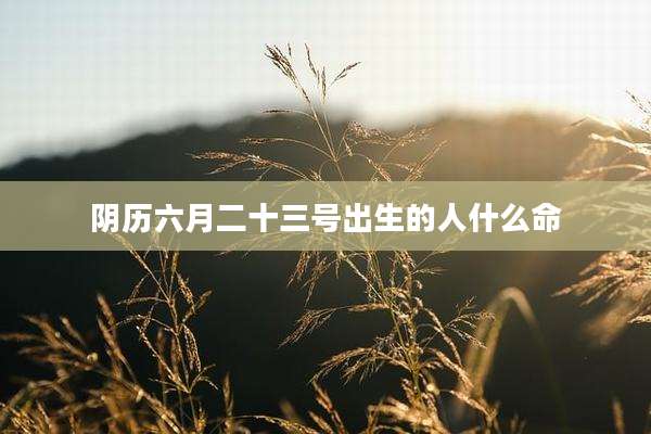 阴历六月二十三号出生的人什么命