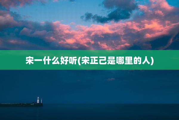 宋一什么好听(宋正己是哪里的人)