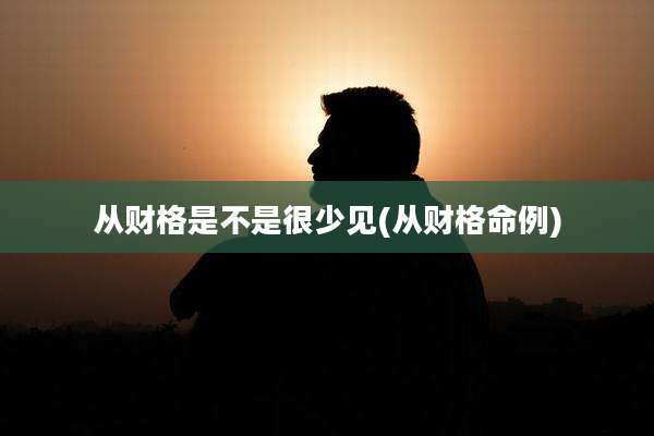 从财格是不是很少见(从财格命例)