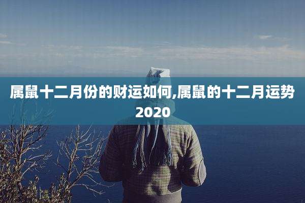 属鼠十二月份的财运如何,属鼠的十二月运势2020