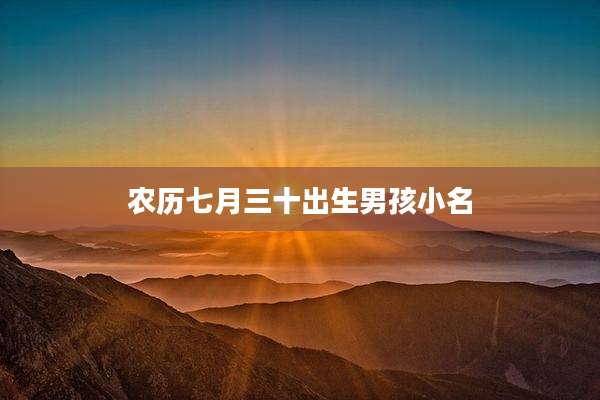 农历七月三十出生男孩小名