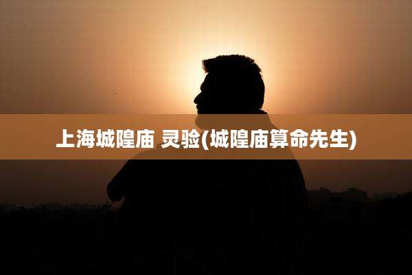 上海城隍庙 灵验(城隍庙算命先生)