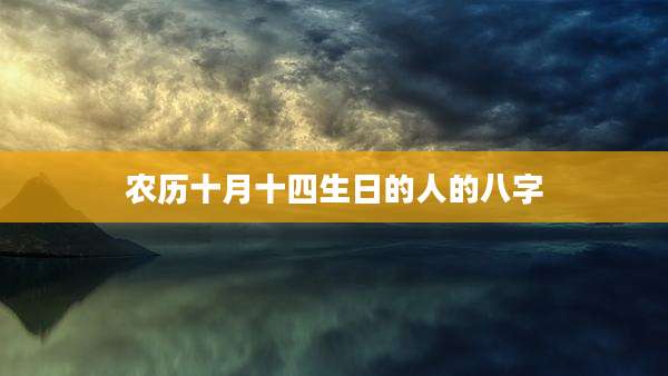 农历十月十四生日的人的八字