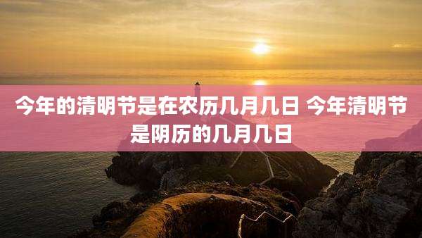 今年的清明节是在农历几月几日 今年清明节是阴历的几月几日