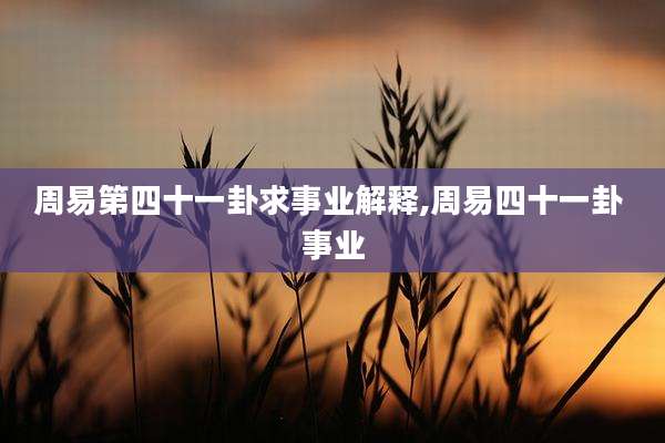 周易第四十一卦求事业解释,周易四十一卦 事业