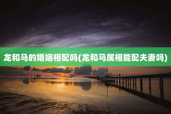 龙和马的婚姻相配吗(龙和马属相能配夫妻吗)