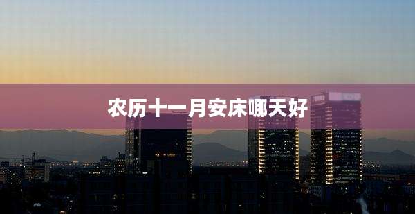 农历十一月安床哪天好