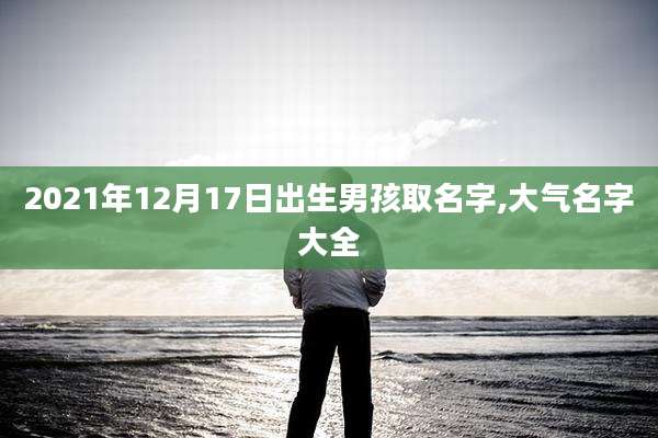 2021年12月17日出生男孩取名字,大气名字大全