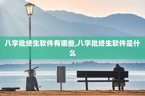 八字批终生软件有哪些,八字批终生软件是什么