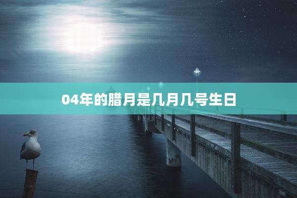 04年的腊月是几月几号生日