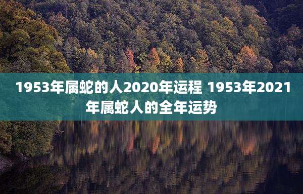 1953年属蛇的人2020年运程 1953年2021年属蛇人的全年运势
