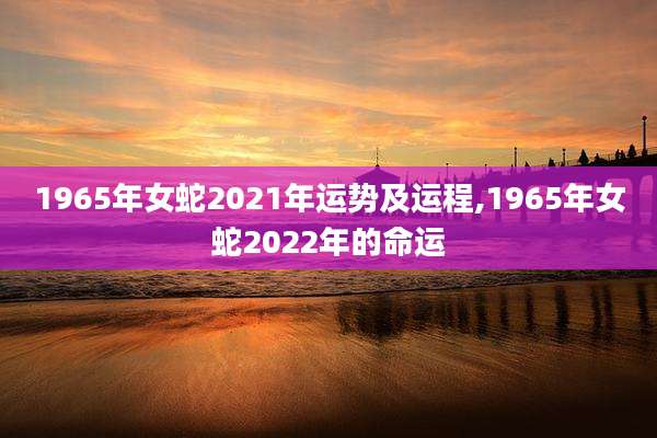 1965年女蛇2021年运势及运程,1965年女蛇2022年的命运