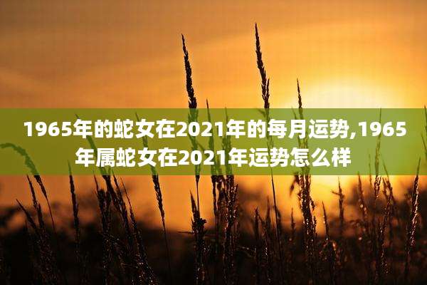 1965年的蛇女在2021年的每月运势,1965年属蛇女在2021年运势怎么样
