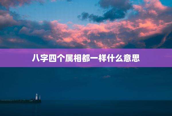 八字四个属相都一样什么意思