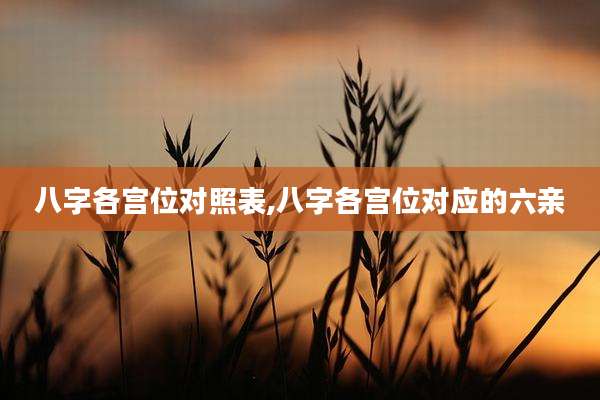 八字各宫位对照表,八字各宫位对应的六亲