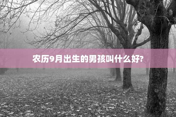农历9月出生的男孩叫什么好?